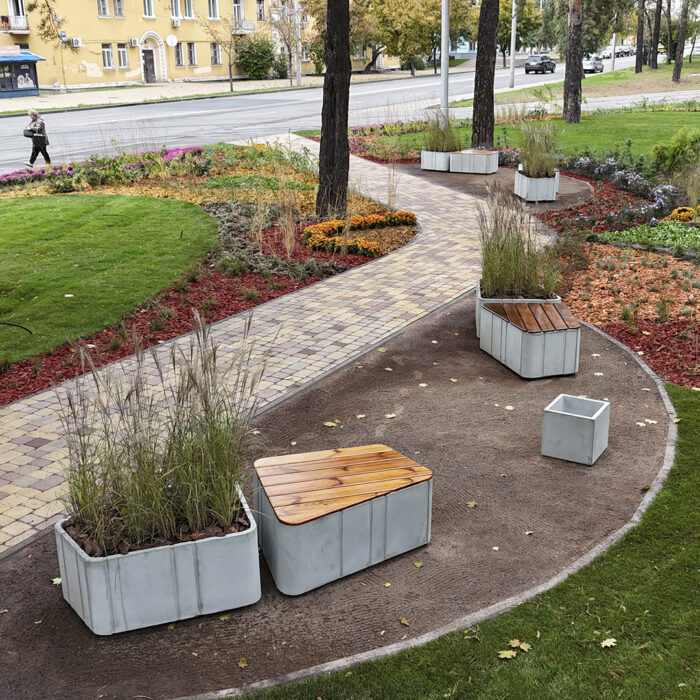 Betonová lavička/kvetináč do záhrady Segment - Image 8
